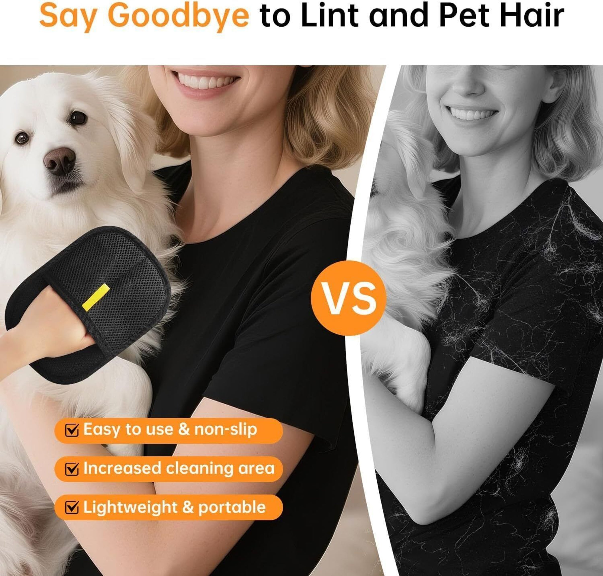 Remove Pet Hair from Sofa & Clothes in Seconds — No Mess, No Tape!